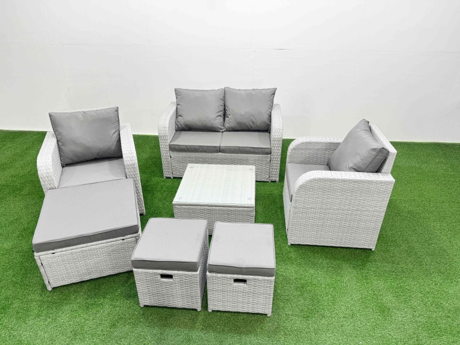 Click to view product details and reviews for Fimous Light Grey Pe Wicker Rattan Garden Furniture Set Sofa Set Reclining Adjustable Chair Square Coffee Table 7 Seater 3 Stools. Click to view product details and reviews for Fimous Light Grey Pe Wicker Rattan Garden Furniture Set Sofa Set Reclining Adjustable Chair Square Coffee Table 7 Seater 3 Stools.