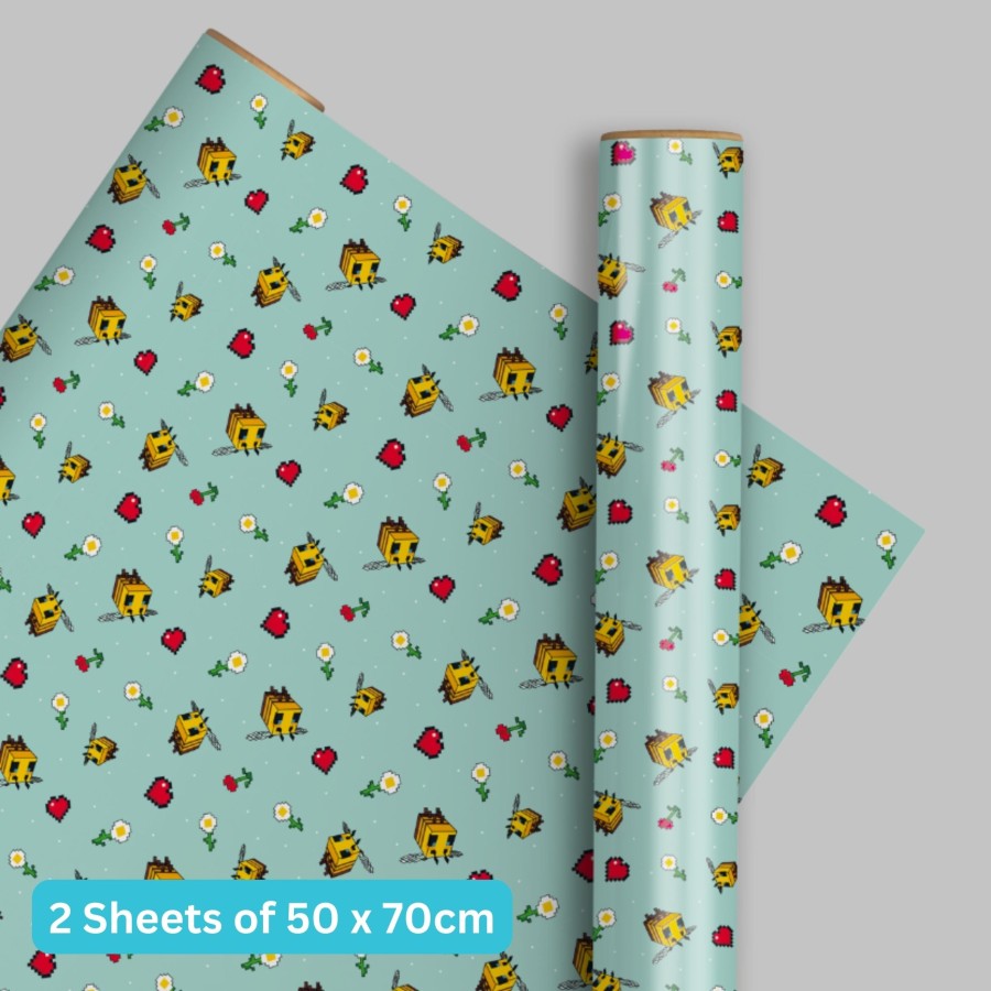 Minecraft 2 Sheets & 2 Tags Gift Wrap