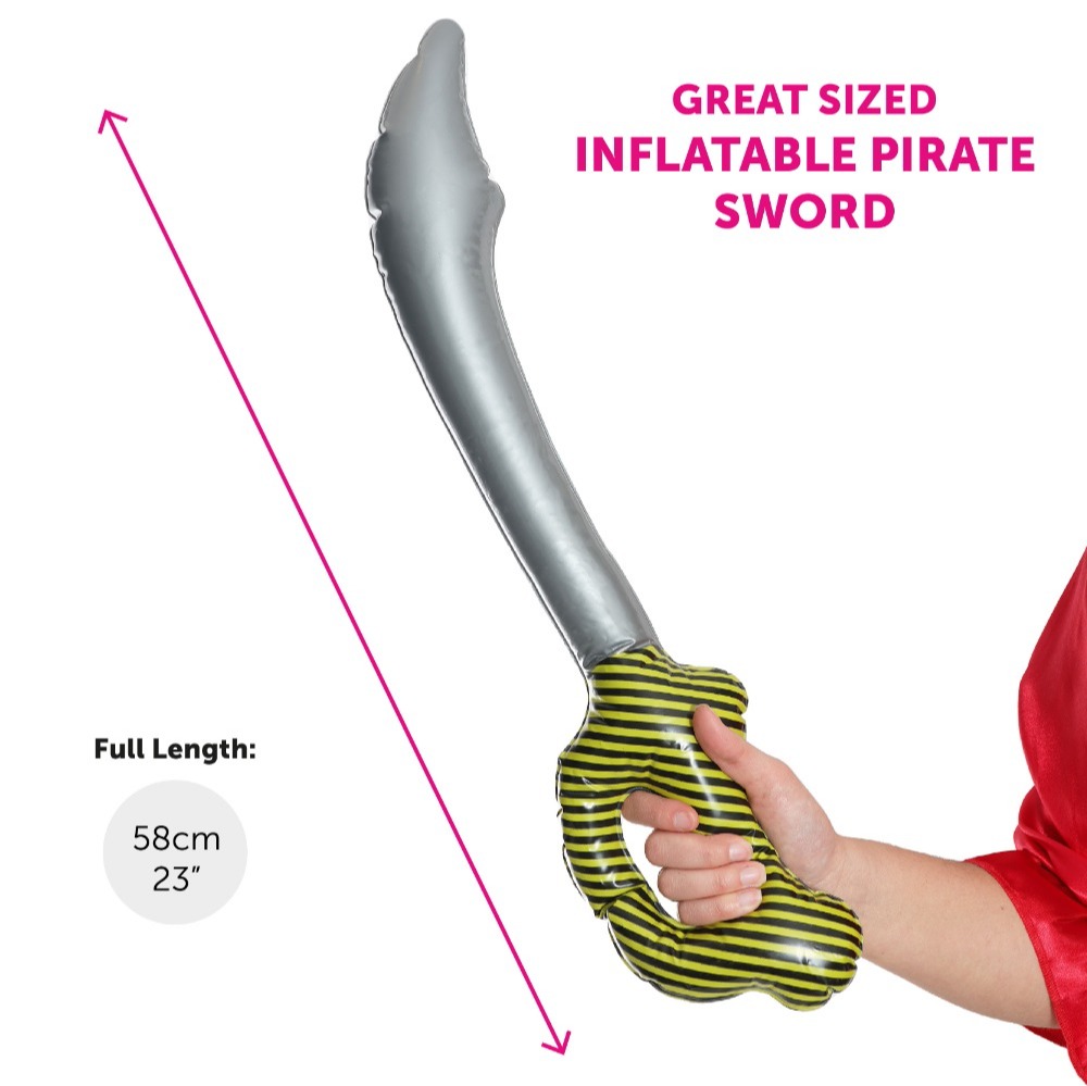 Kids Pirate Costume | 4 Pcs | Jacket, T-shirt, Hat & Inflatable Sword