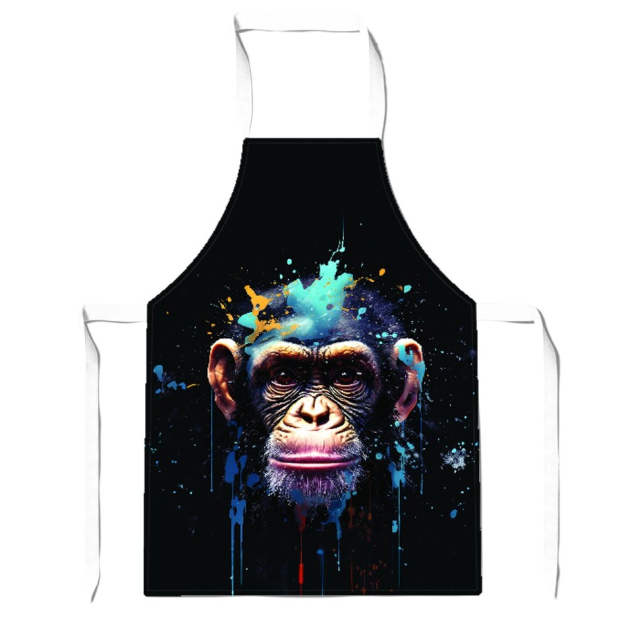 Monkey Face Splashart with Blue Apron