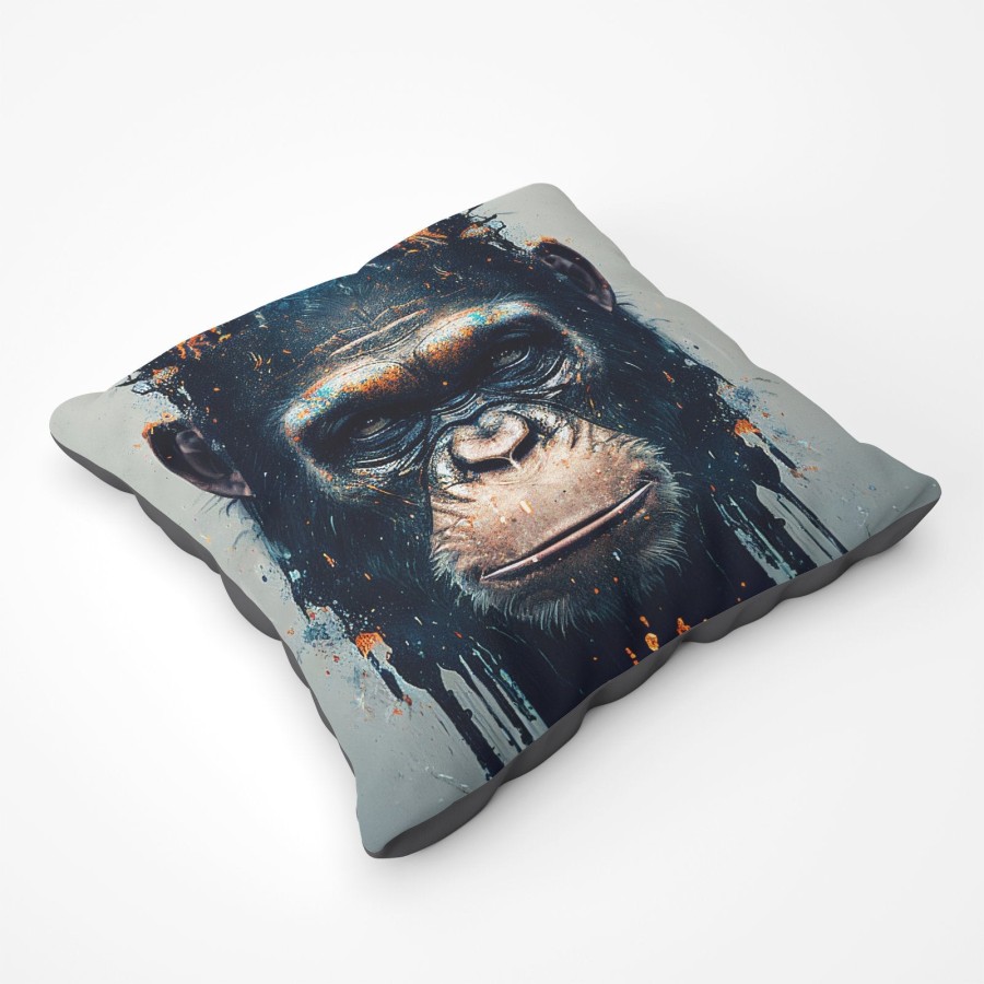 Gorilla Face Splashart Floor Cushion