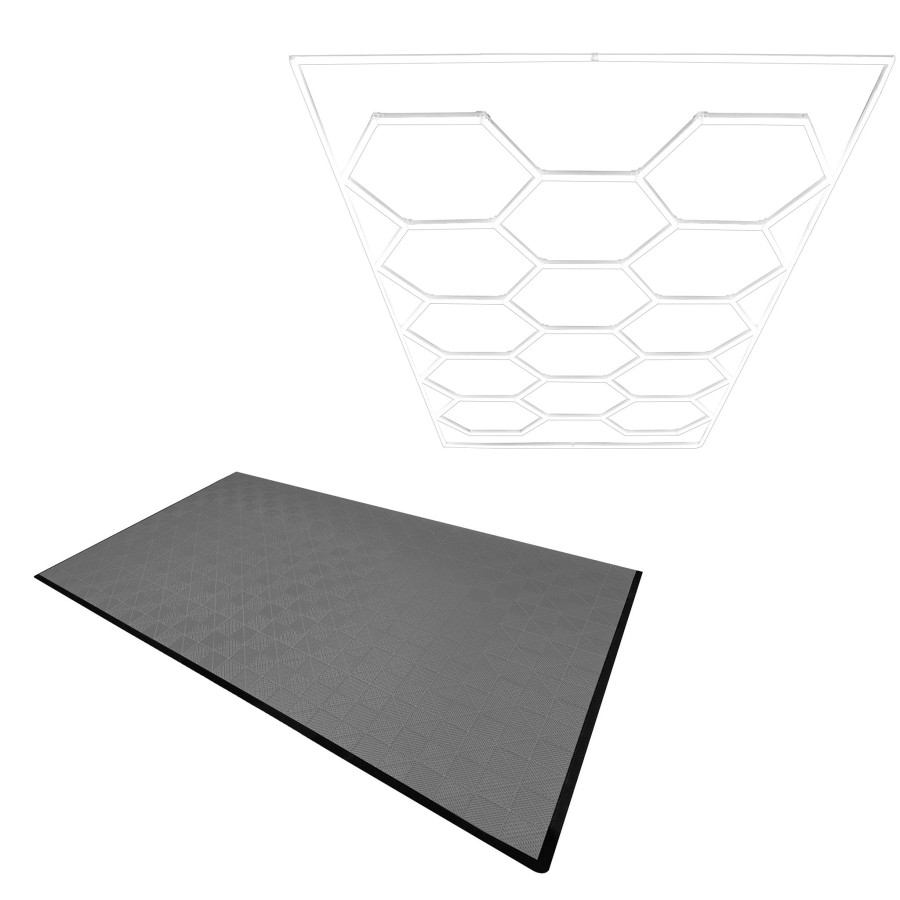 Click to view product details and reviews for Hexagon Led Light Vented Garage Floor Tiles X 120 With Edges Grey. Click to view product details and reviews for Hexagon Led Light Vented Garage Floor Tiles X 120 With Edges Grey.
