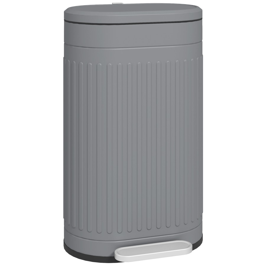 Click to view product details and reviews for Homcom 30 Litre Pedal Bin Fingerprint Proof Kitchen Bin With Soft Close Lid Metal Rubbish Bin With Foot Pedal And Removable Inner Bucket Grey.