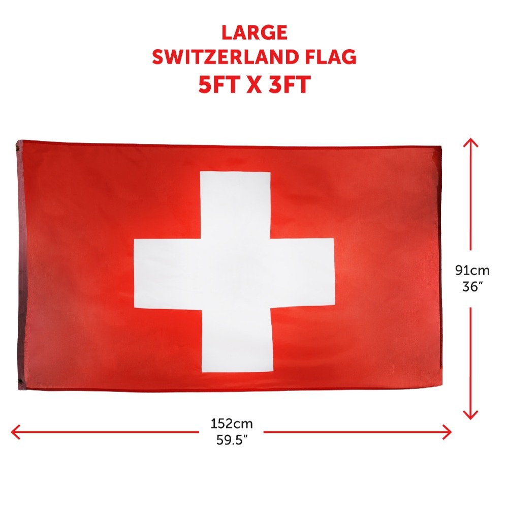 Large 5 x 3ft Switzerland Flag
