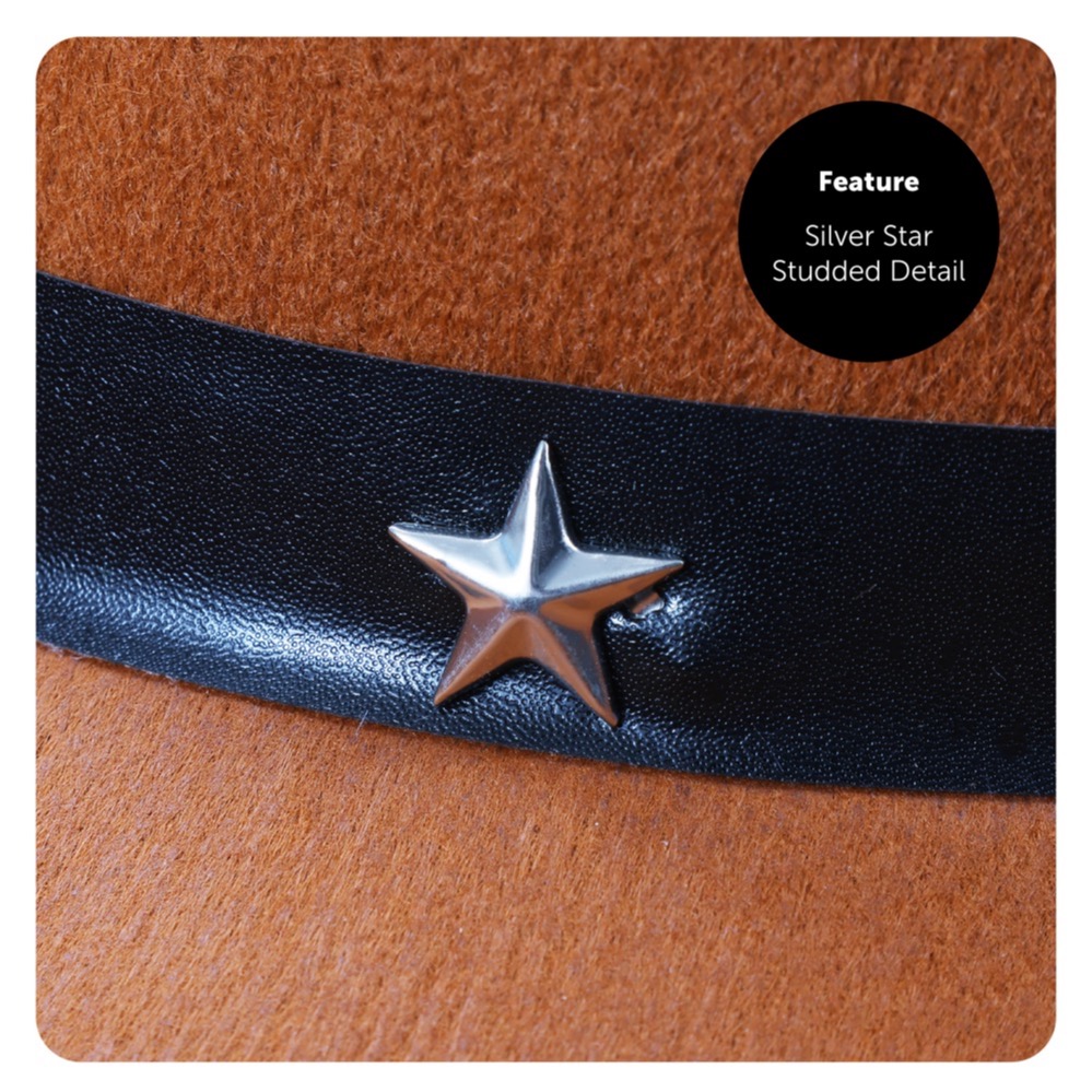 Brown Studded Cowboy Hat & Red Bandana - Detail 1