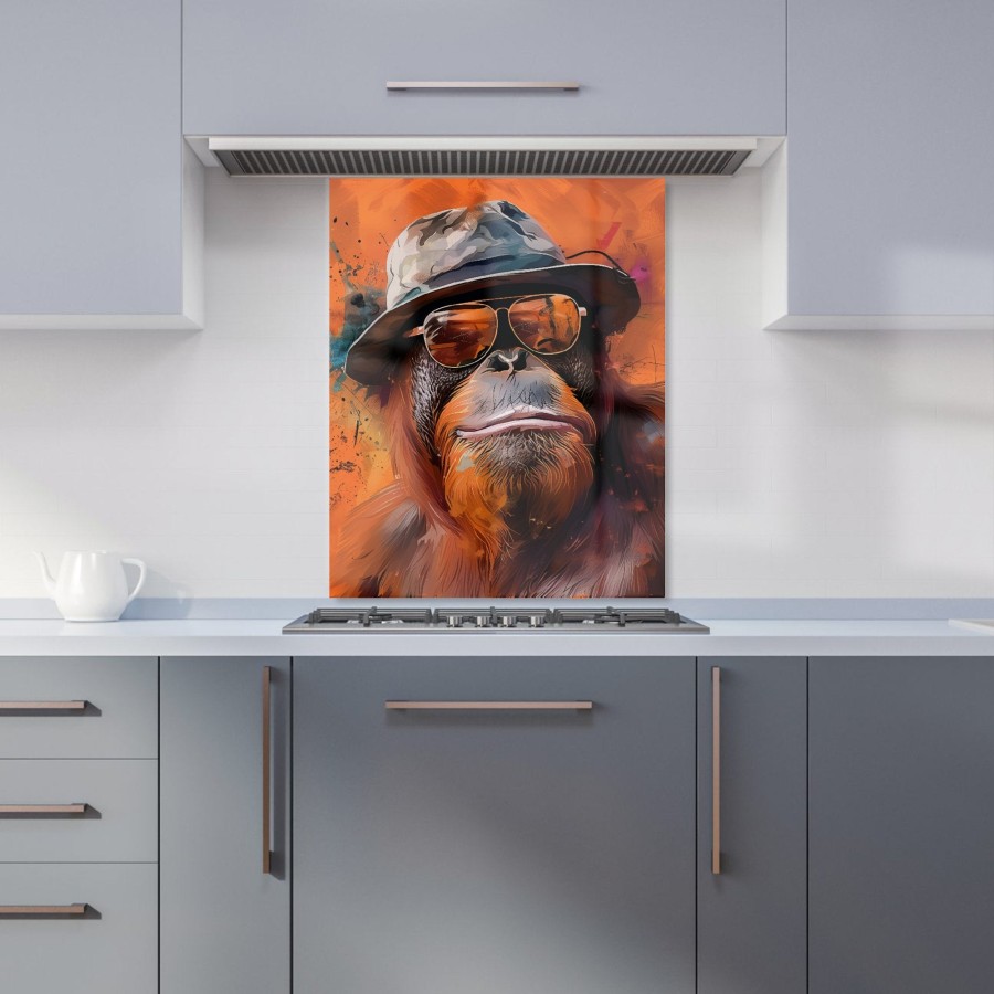 Click to view product details and reviews for Orangutan In Glasses Kitchen Splashback W600mm X H750mm.