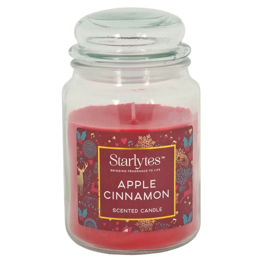 Click to view product details and reviews for Starlytes Large Christmas Scented Candle Glass Jar With Lid 510g Apple Cinnamon.