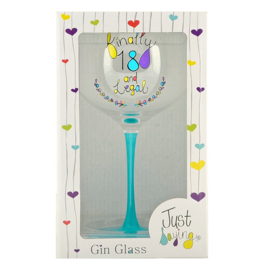 Click to view product details and reviews for Just Saying Gin Glass Milestone Birthday Celebration Message 18th.