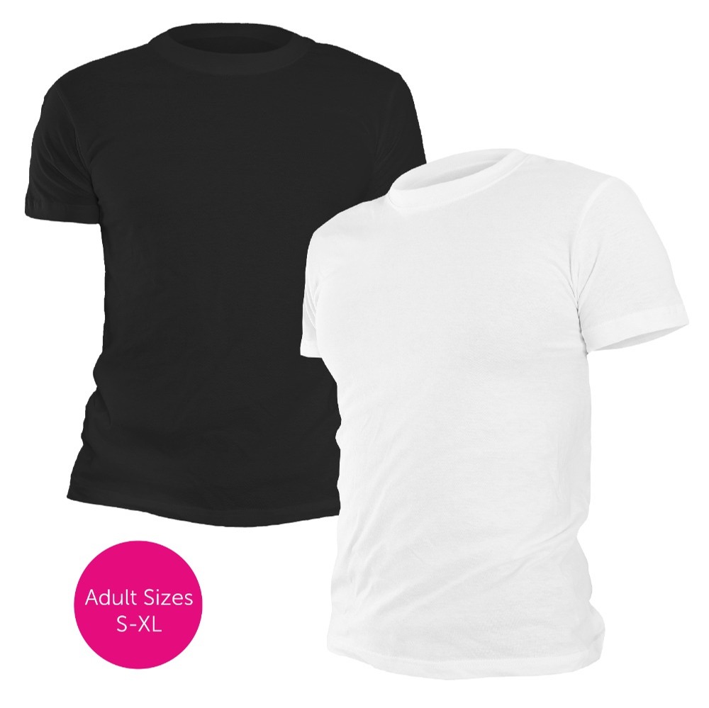 4 Pack Black & White Crew Neck T Shirt