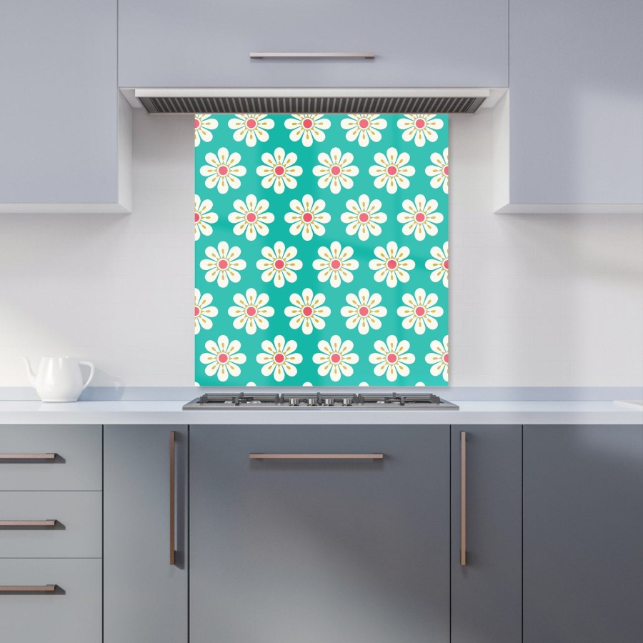 Click to view product details and reviews for Daisy Pattern Kitchen Splashback W700mm X H750mm.