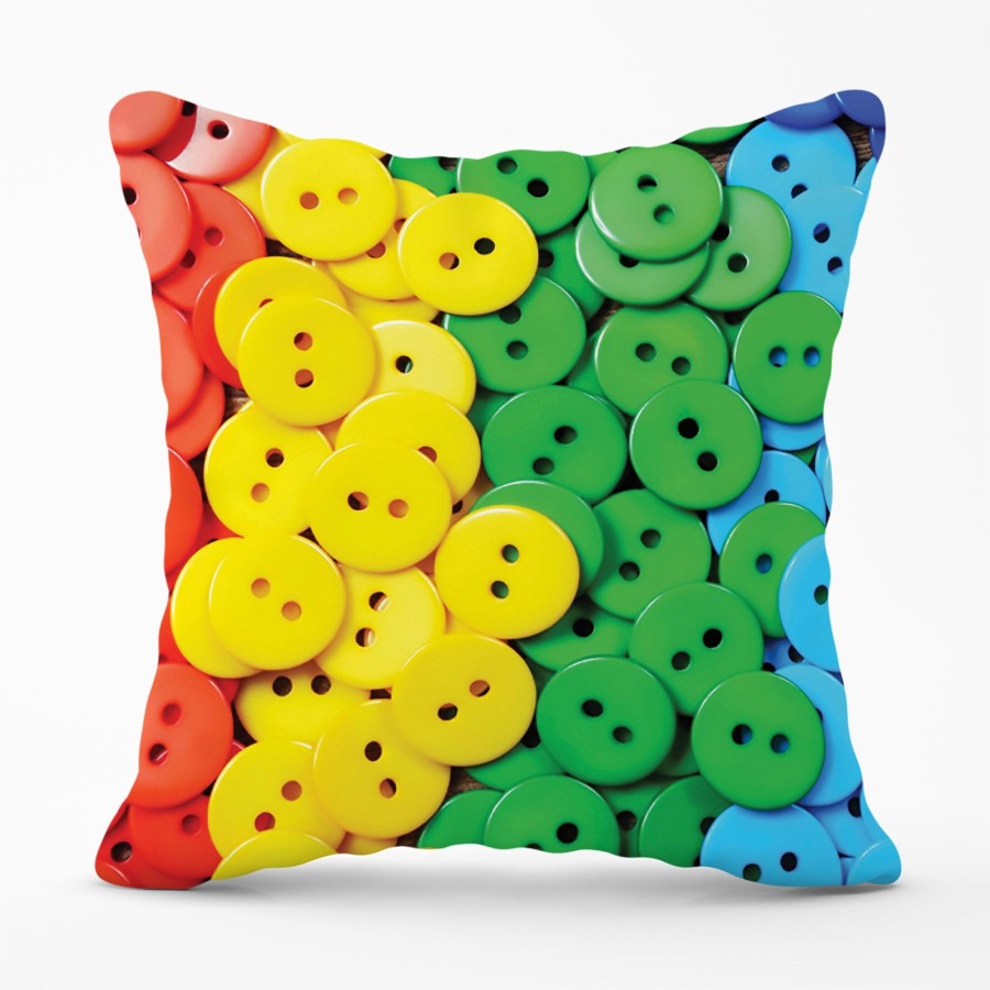 Colourful Buttons Pattern Cushions