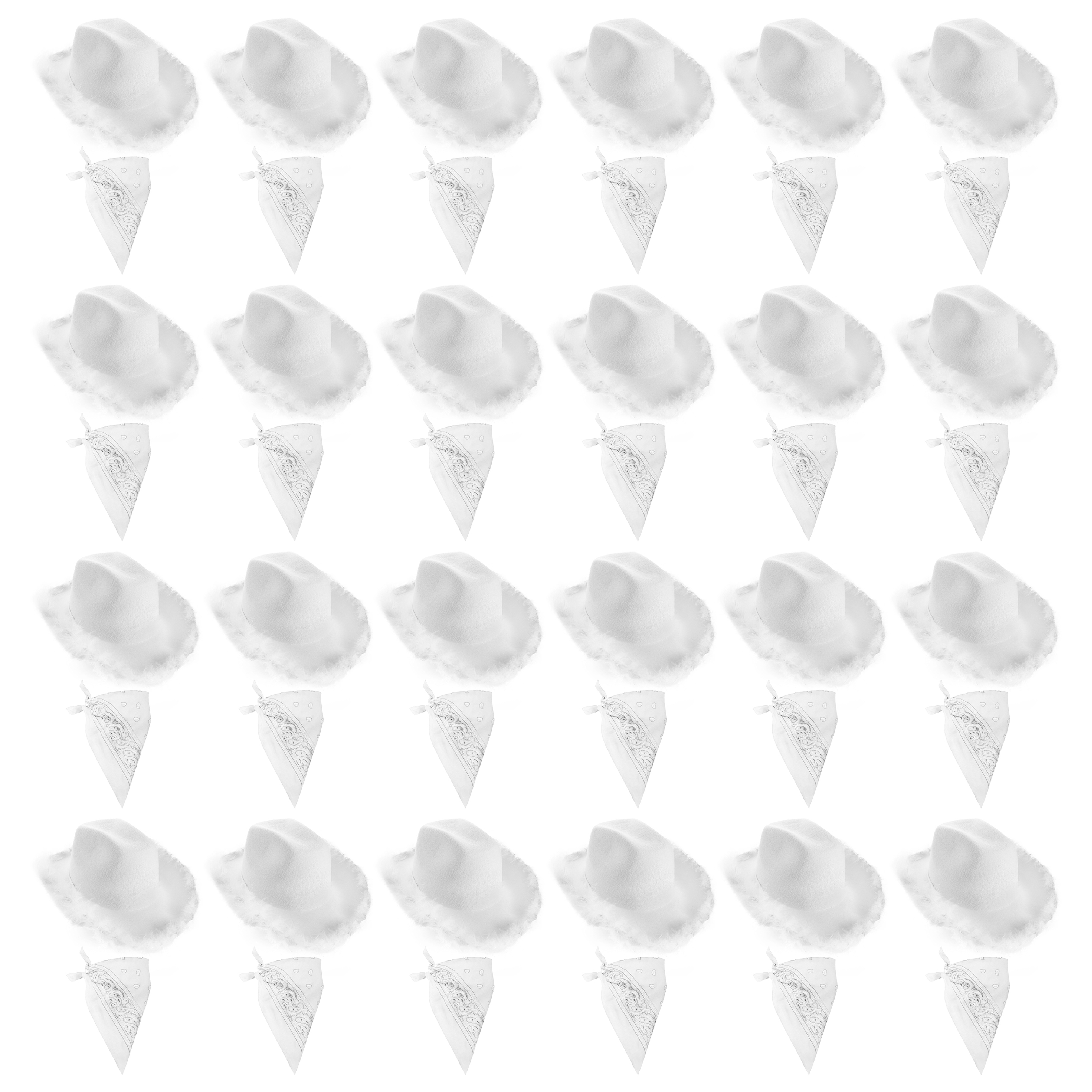 Click to view product details and reviews for White Cowboy Hat White Bandana Pack Of 24.