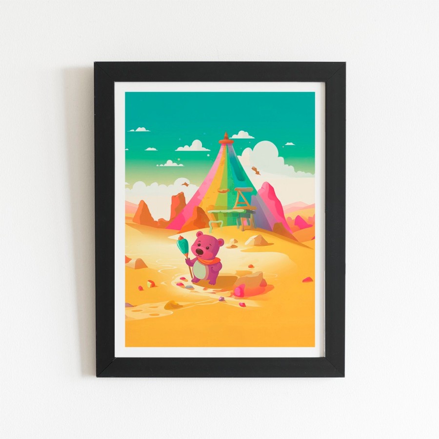 Click to view product details and reviews for Purple Bear On A Beach Holiday Art Prints 8 X 10 Black Frame.