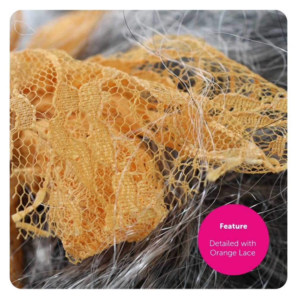 Ladies 80s Pop Diva Wig with Orange Bow