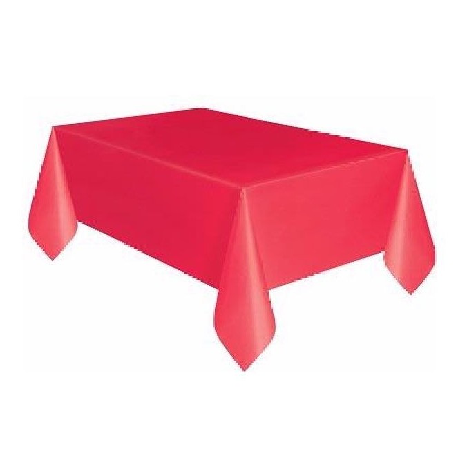 Click to view product details and reviews for Red Plastic Table Covers For Parties And Events 137m X 274m.