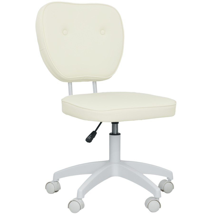 Click to view product details and reviews for Vinsetto Cute Armless Office Chair Small Pu Leather Computer Desk Chair With Adjustable Height Swivel Wheels Mid Back Cream White.
