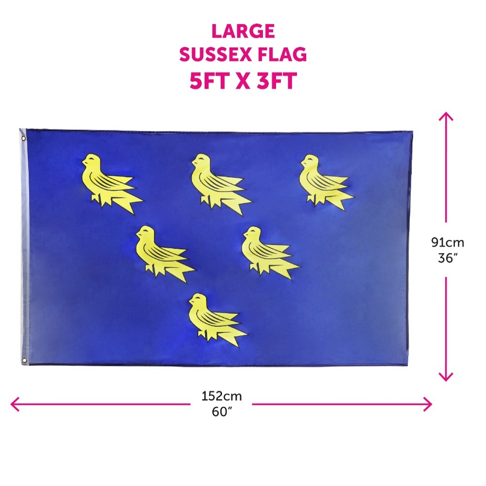Large 5ft x 3ft Sussex Flag