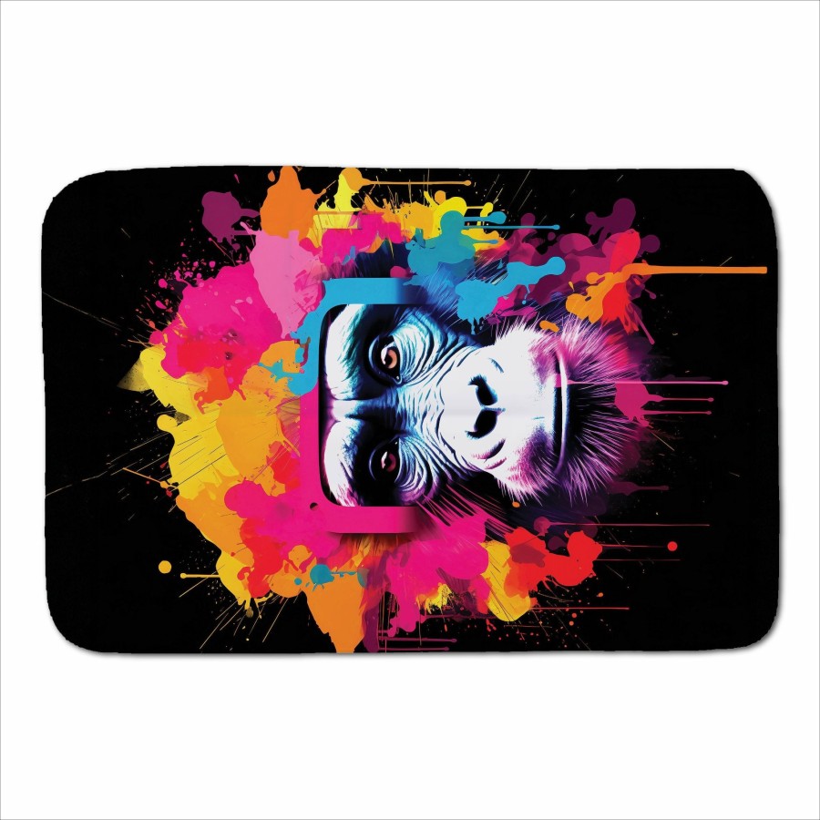 Multi Coloured Monkey Face Sherpa Blanket
