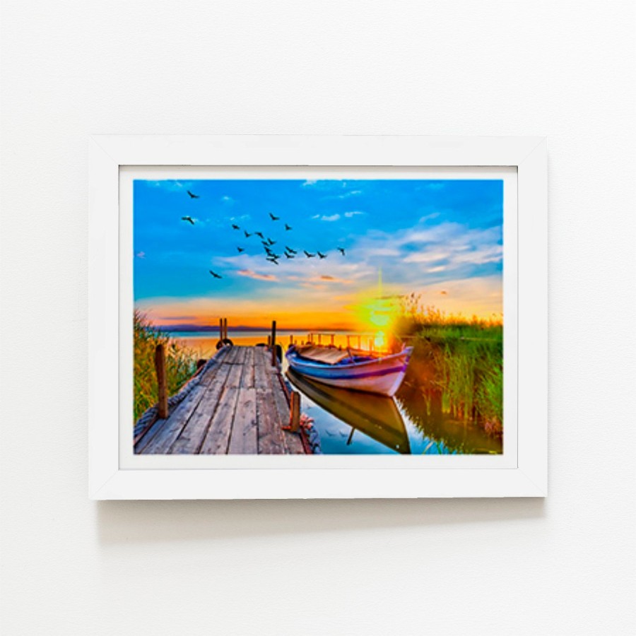 Click to view product details and reviews for Sunset Of Colours At The Lake Art Prints 12 X 16 Black Frame.