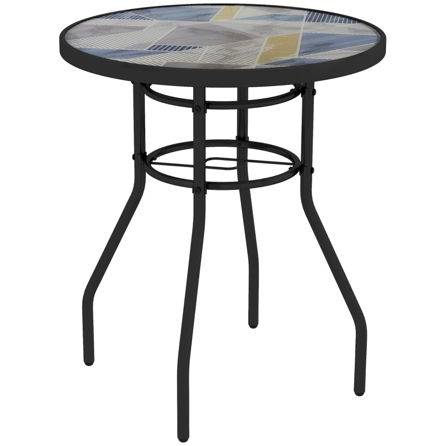 Click to view product details and reviews for Multicolour Garden Table With Glass Design.