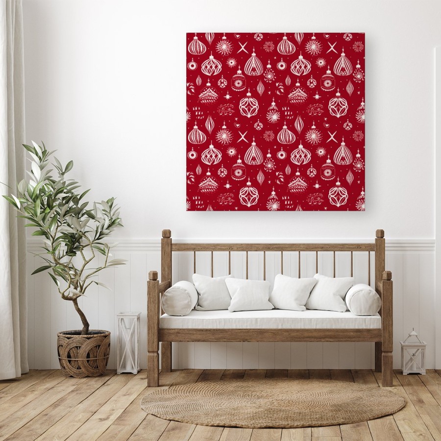 Click to view product details and reviews for Red Christmas Decorations Pattern Canvas Medium 16 X 16.