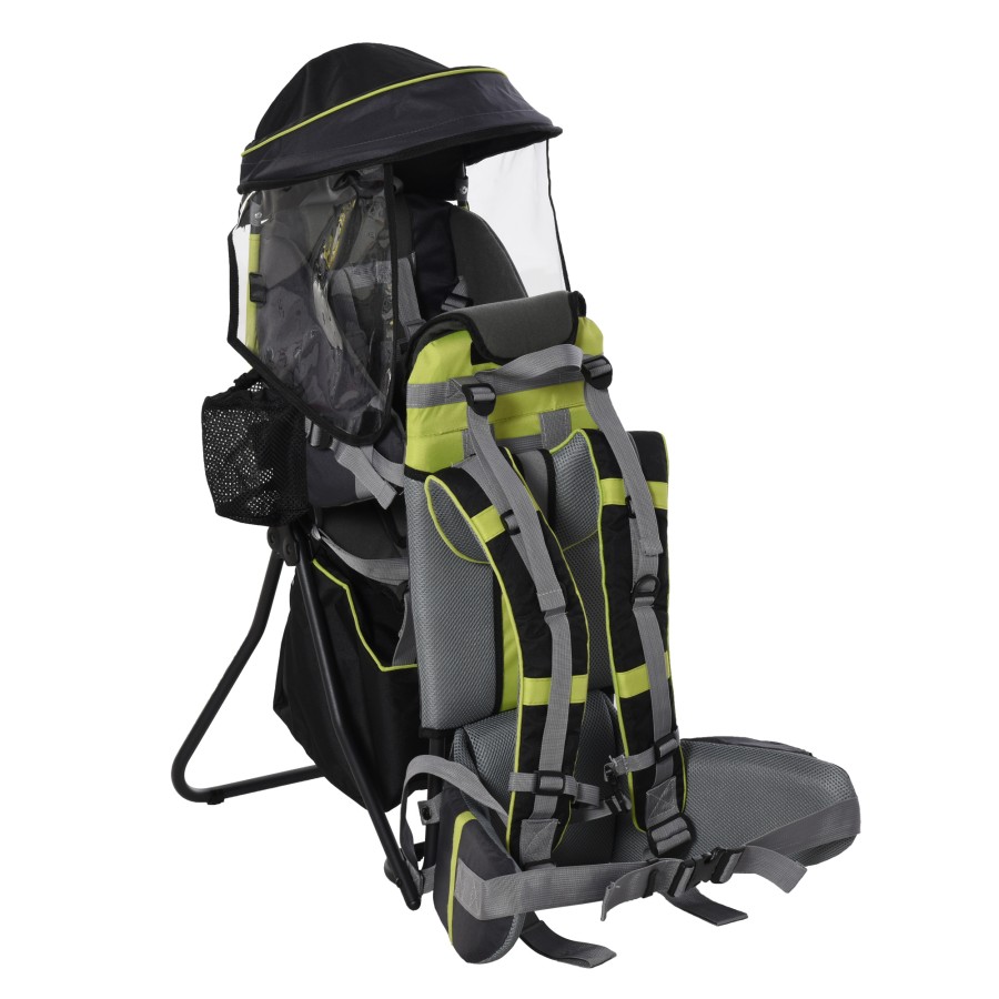 HOMCOM Baby Hiking Backpack Carrier w/ Detachable Rain Cover for Toddlers Black