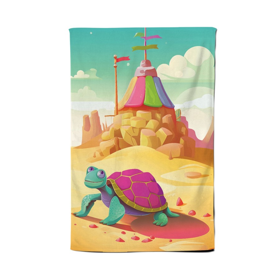 Turtle On A Beach Holiday Tea Towel