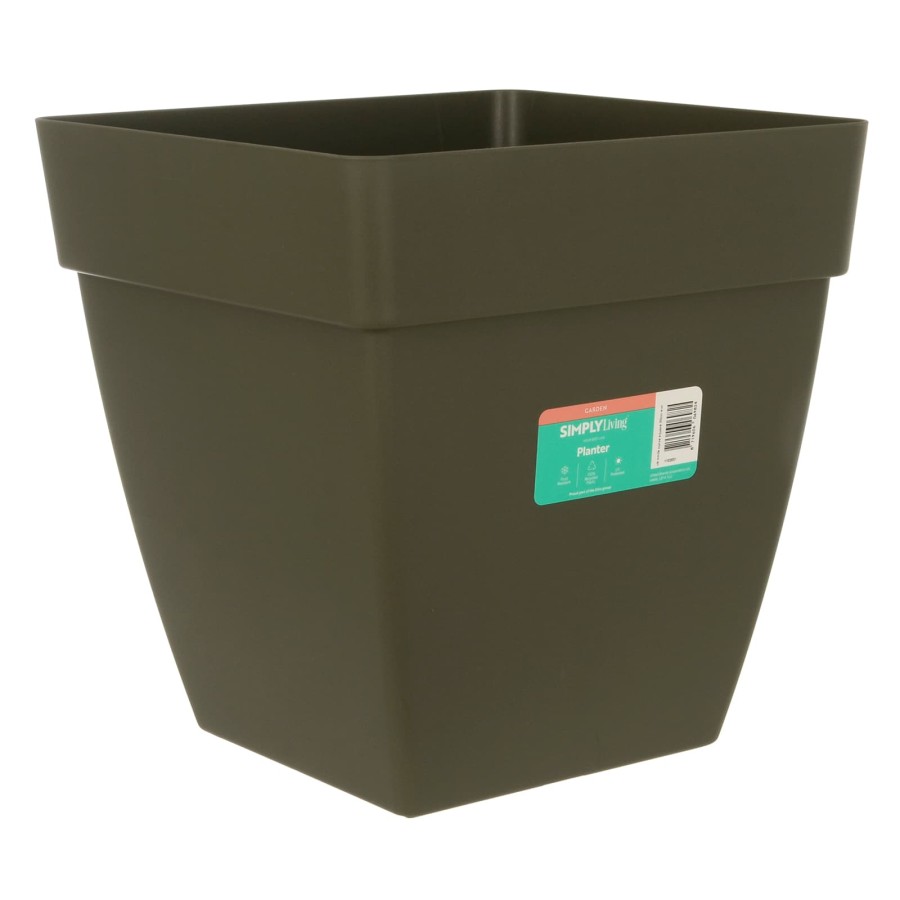 Click to view product details and reviews for Simply Living Square Planter Basic Plant Pot 100 Recycled Plastic 30cm Eucalyptus.