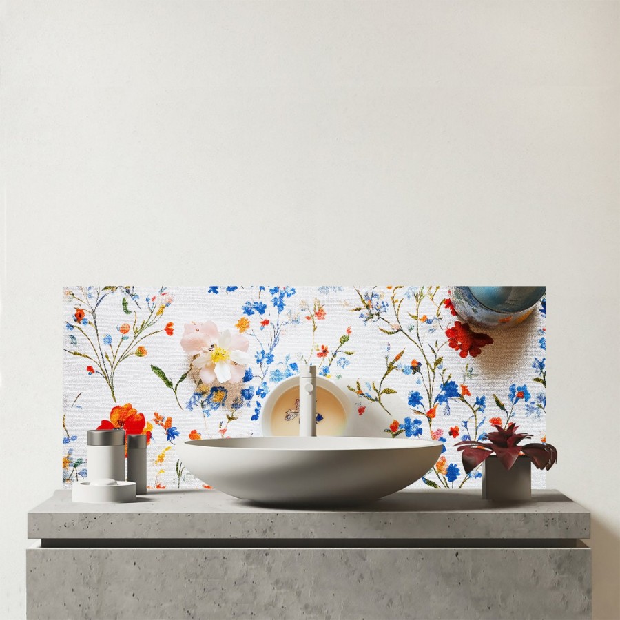 Click to view product details and reviews for Time For Tea Glass Bathroom Splashback.