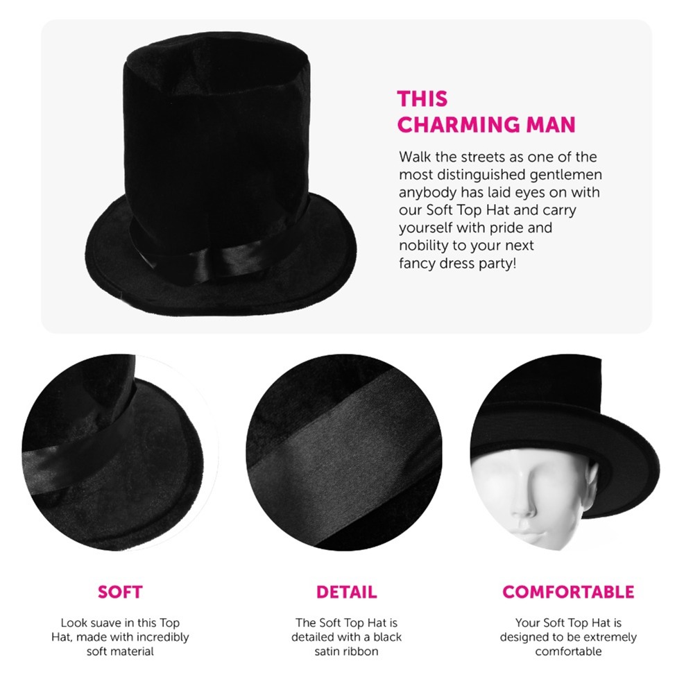 Child's Victorian Soft Top Hat Accessory