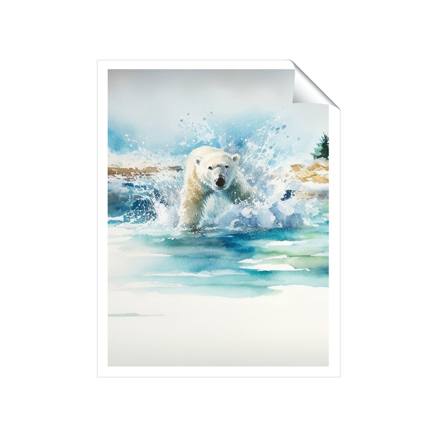 Click to view product details and reviews for Hunting Polar Bear Watercolour Art Prints 8 X 10 No Frame.