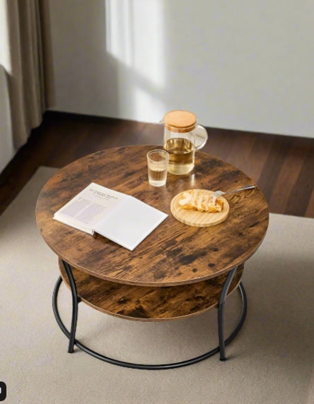 Click to view product details and reviews for Round Coffee Table With 2 Tiers.
