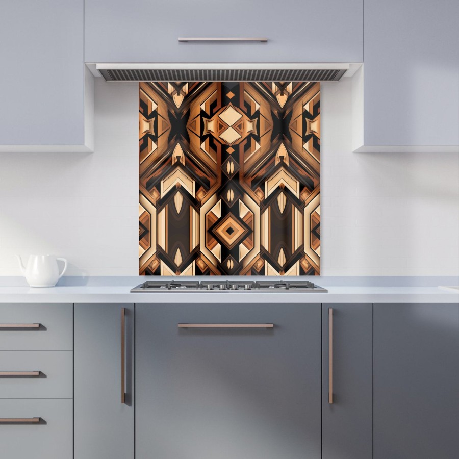 Click to view product details and reviews for Black And Brown Intricate Pattern Kitchen Splashback W700mm X H650mm.