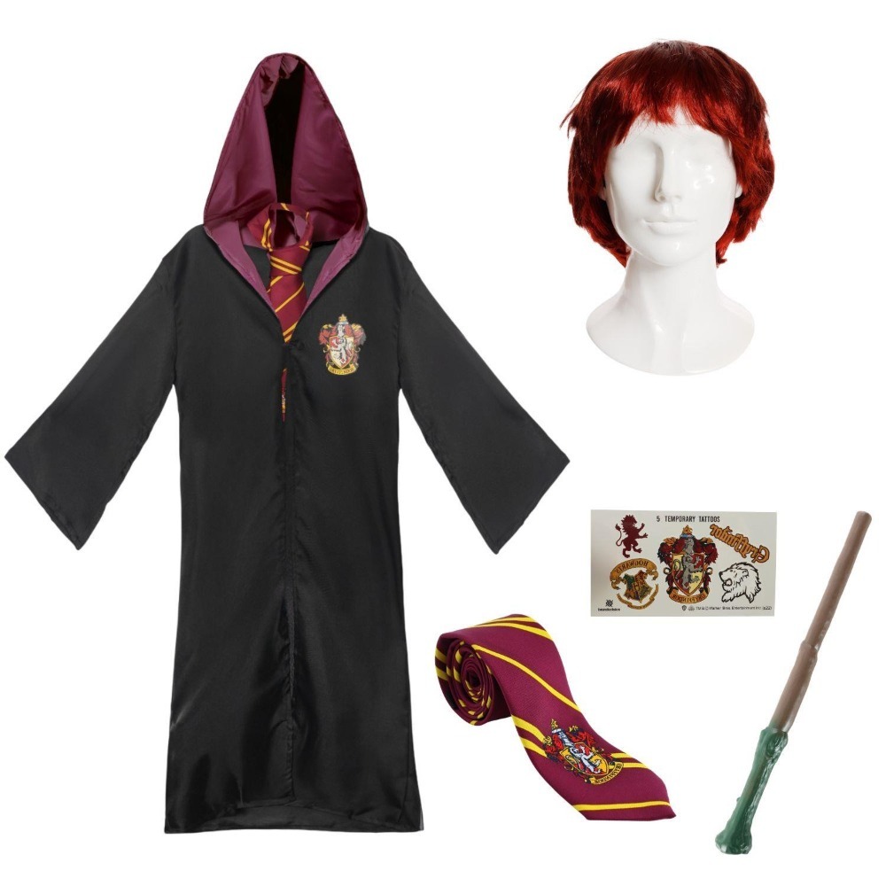 Click to view product details and reviews for Adults Ron Costume 5 Pcs Robe Tie Wig Wand Tattoos Large.