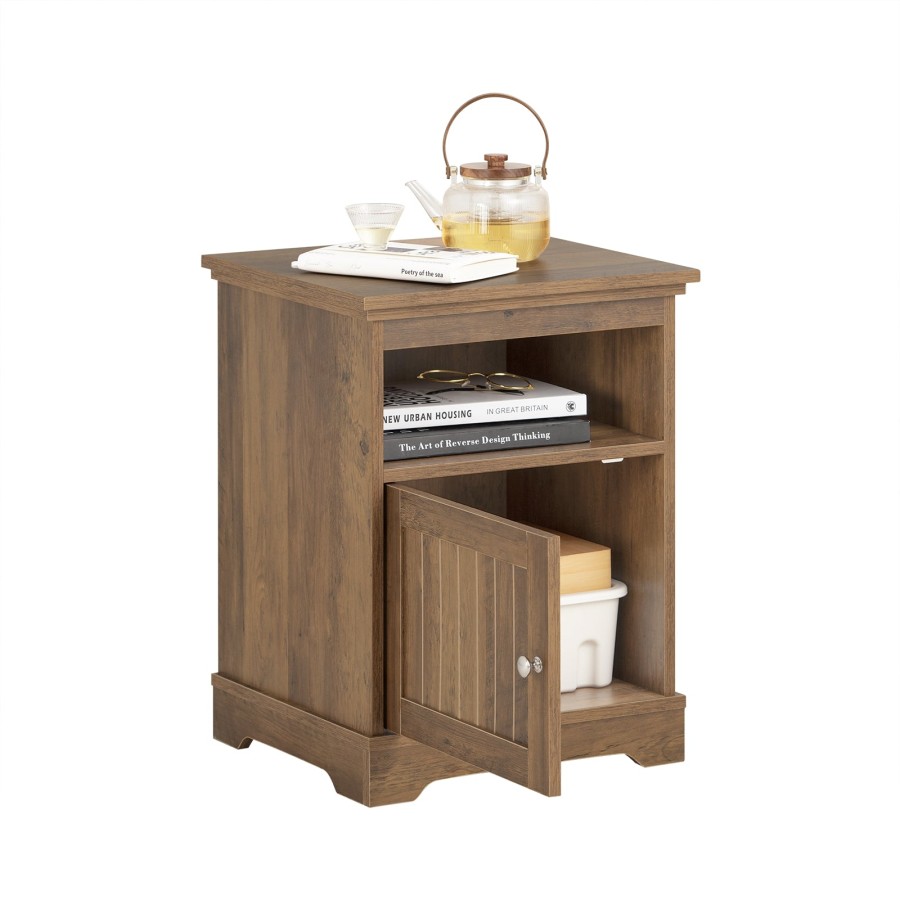 Click to view product details and reviews for Sobuy Fbt151 Br Bedside Table Nightstand Side Table End Table Side Cabinet With Door Vintage Brown.