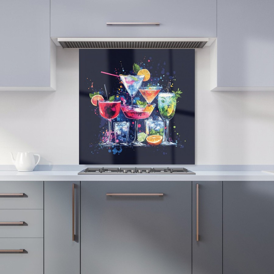 Click to view product details and reviews for Nighttime Cocktail Splash Kitchen Splashback W600mm X H600mm.