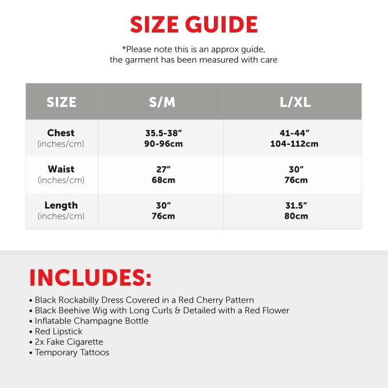 2000's Singer Costume - with Beehive Wig, Lipstick, Fake Cigarettes, Tattoos & Inflatable Champagne Bottle