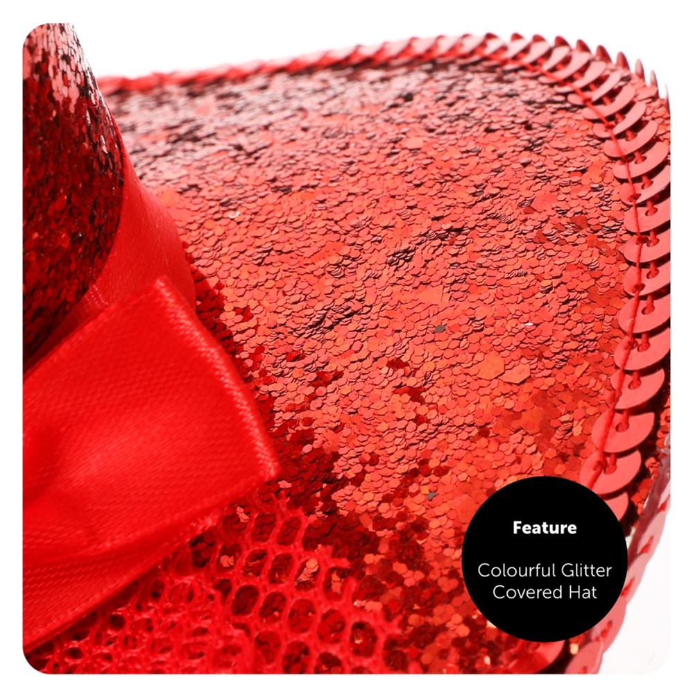 Mini Red Glitter Fascinator Top Hat