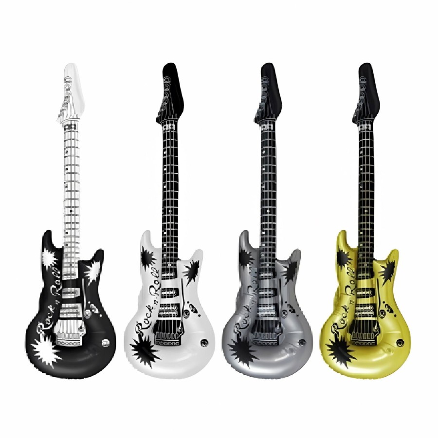 Click to view product details and reviews for Metallic Looking Inflatable Rock Guitars In Assorted Colours.
