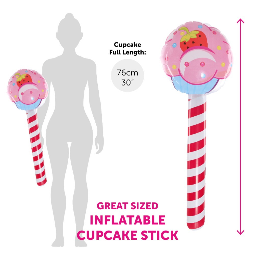 California Girl Accessory Set - Wig & Inflatable Cupcake Stick