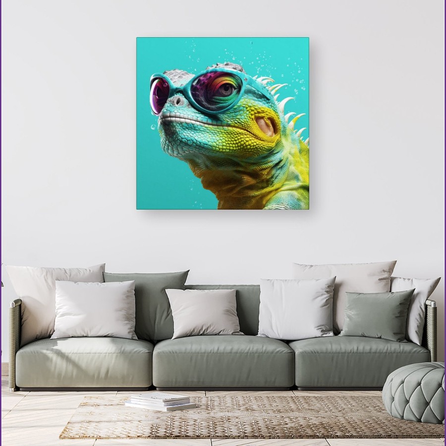 Click to view product details and reviews for Splashart Iguana Wearing Glasses Canvas Extra Large 40 X 40.