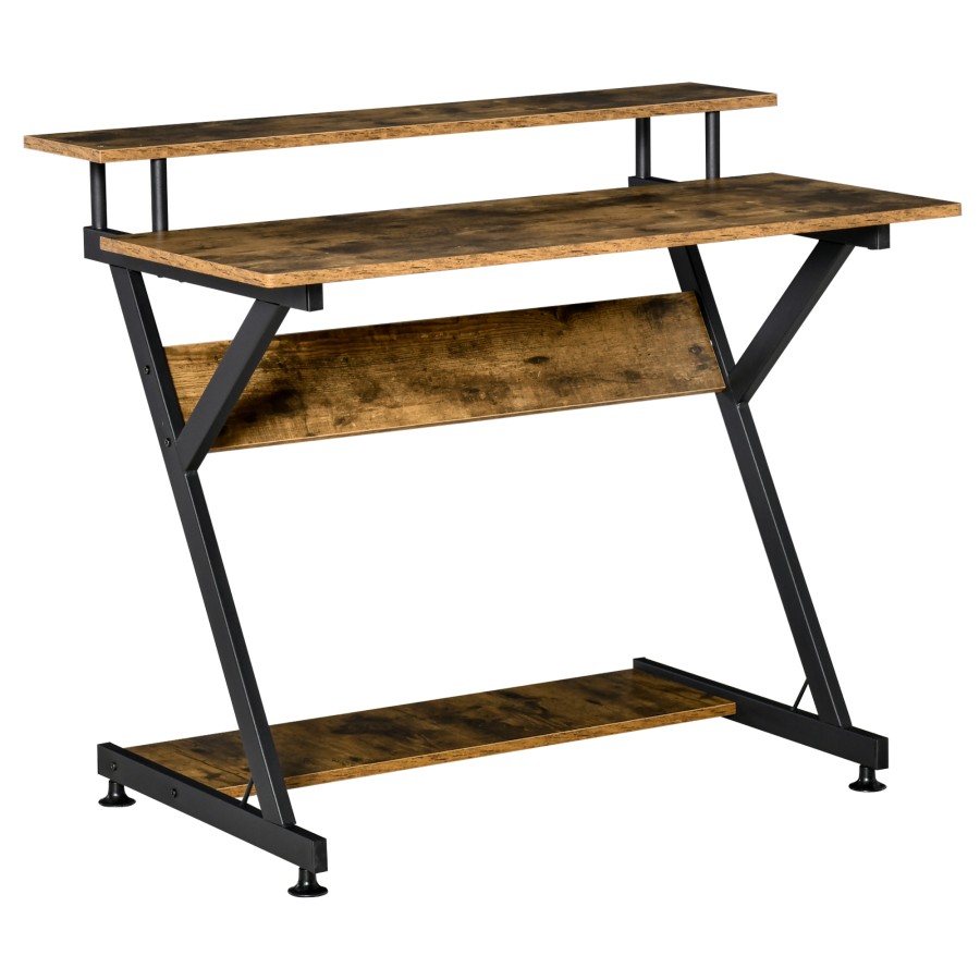 Click to view product details and reviews for Homcom Home Office Computer Desk W Storage Gaming Writing Table 100cm Brown.