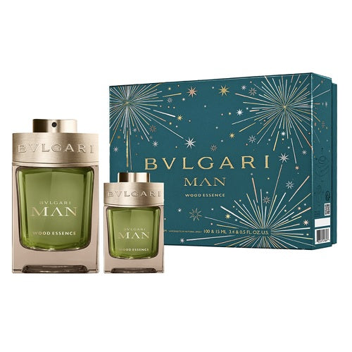 Bvlgari Man Wood Essence 100ml Eau De Parfum & 15ml Eau De Parfum Spray Gift Set