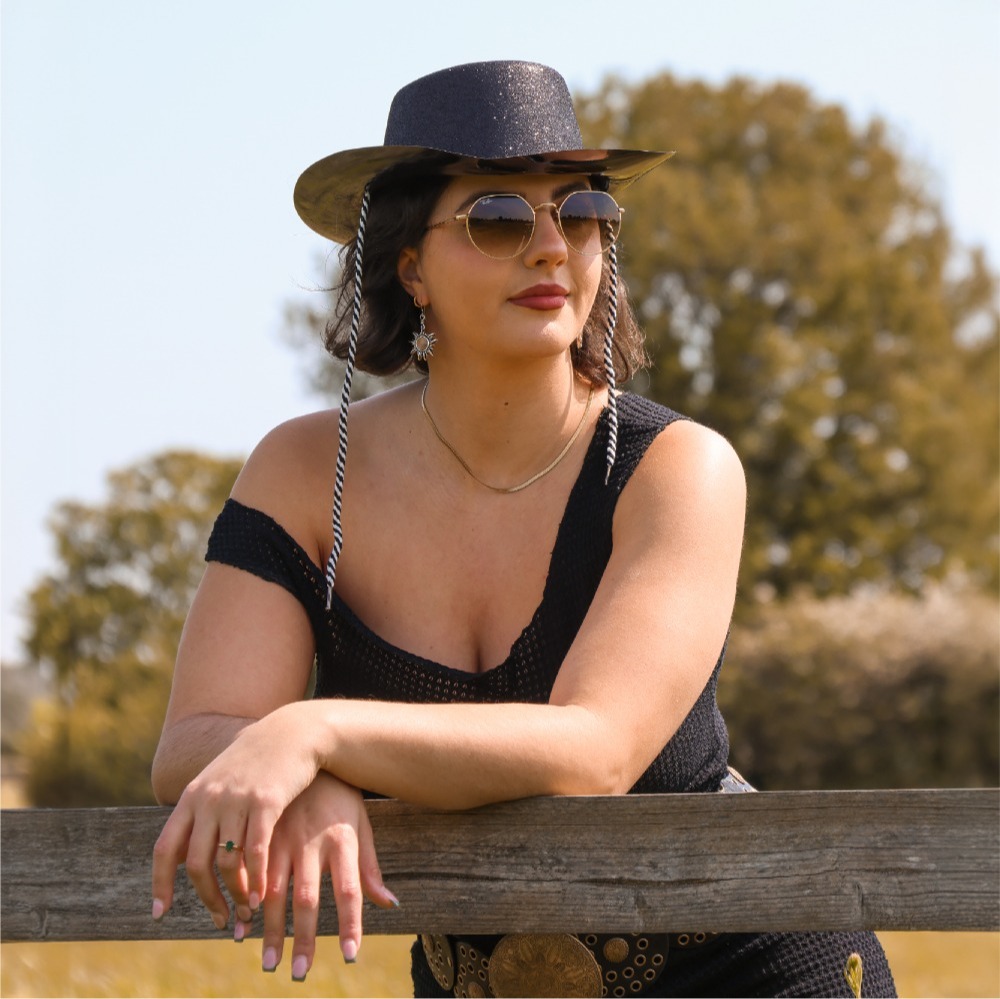 Black Glitter Cowboy Hat