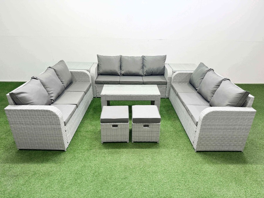 Click to view product details and reviews for Fimous Pe Rattan Lounge Sofa Set 11 Seater Outdoor Garden Furniture Set With Oblong Coffee Table 3 Seater Sofa 2 Stools 2 Side Table Light Grey. Click to view product details and reviews for Fimous Pe Rattan Lounge Sofa Set 11 Seater Outdoor Garden Furniture Set With Oblong Coffee Table 3 Seater Sofa 2 Stools 2 Side Table Light Grey.