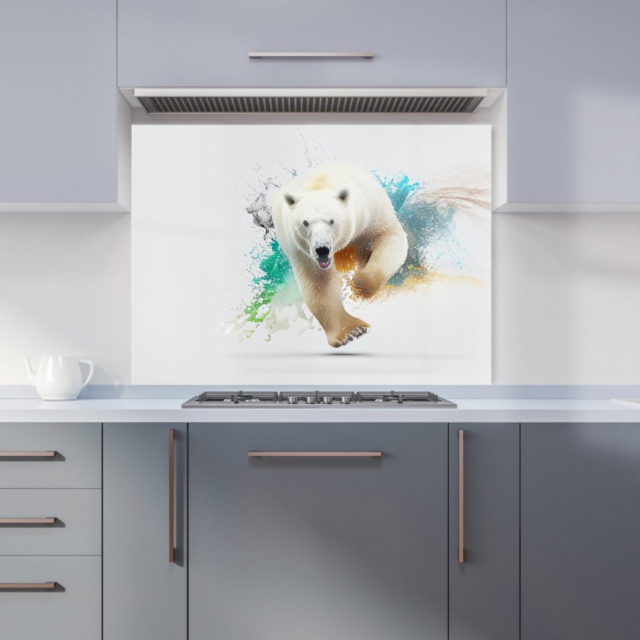 Click to view product details and reviews for Charging Polar Bear Kitchen Splashback W595mm X H745mm.