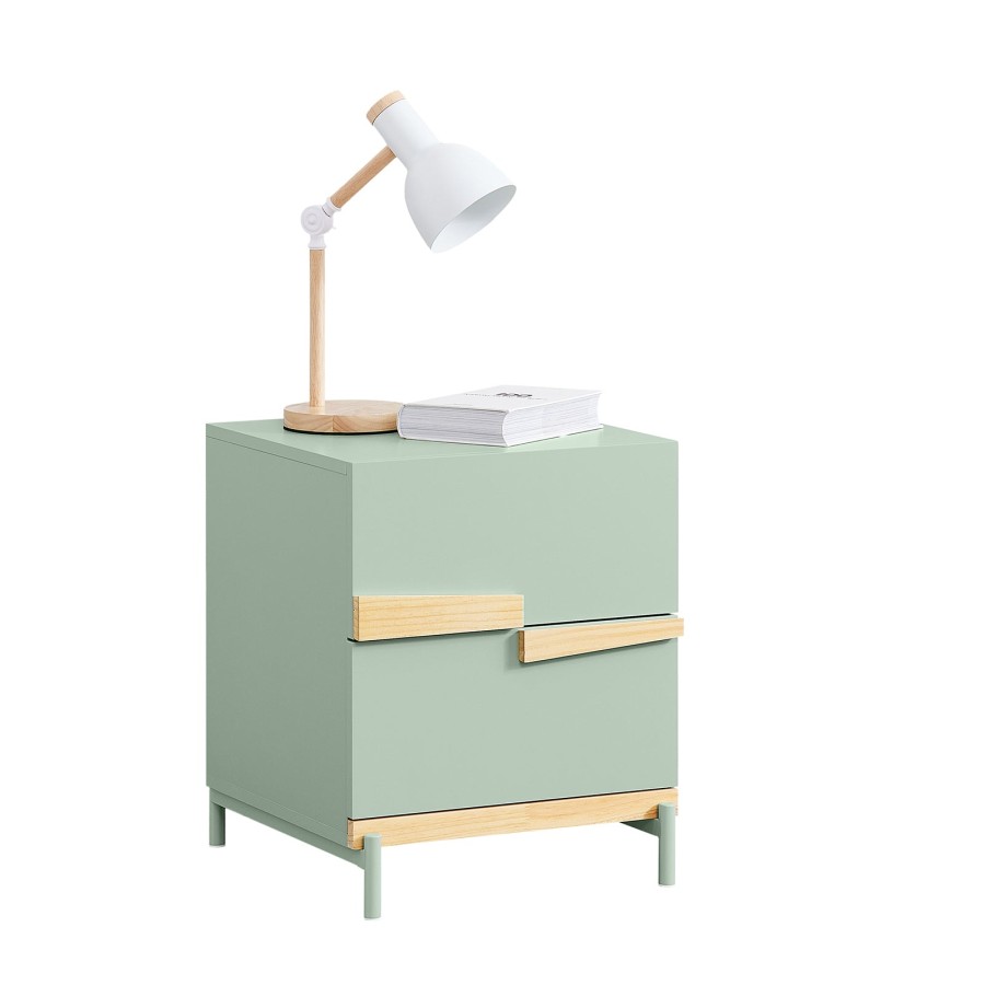 Click to view product details and reviews for Sobuy Fbt164 Gr Bedside Table With 2 Drawers Side Table Nightstand For Bedroom And Living Room Green W40 X D44 X H49cm.