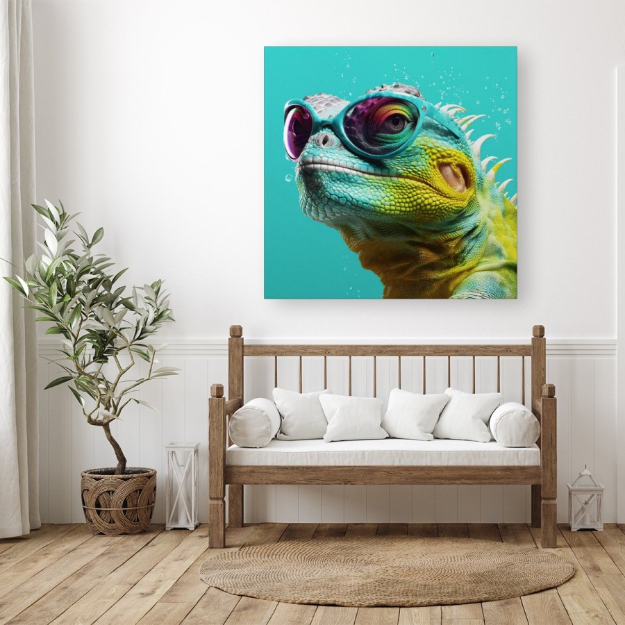 Click to view product details and reviews for Splashart Iguana Wearing Glasses Canvas Large 30 X 30.