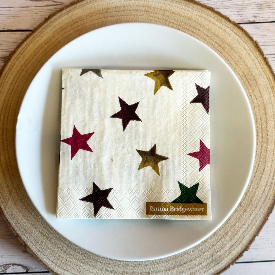 Click to view product details and reviews for 20 Christmas Stars Cream Cocktail Napkins Canapé Festive Party Tableware X 20.