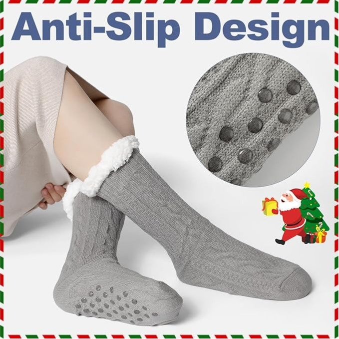 Christmas Slipper Socks for Women Fluffy Warm Soft Thermal Non Slip Winter Socks Gift UK 4-7 EU 36-40